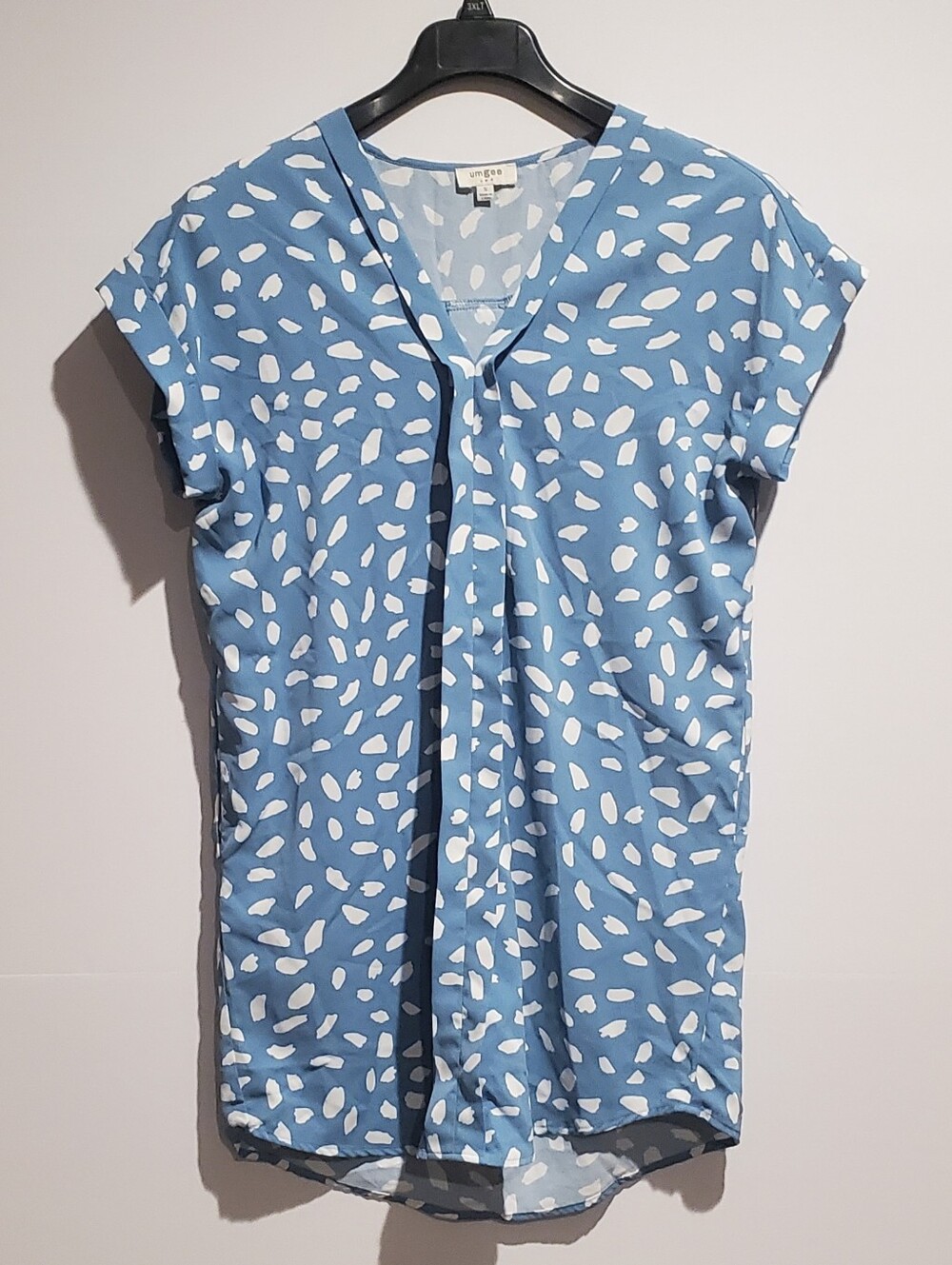 Shein Umgee Red Blue Dalmation Print Summer Dresses Vneck Ruffle Sleeveless - Picture 8 of 13